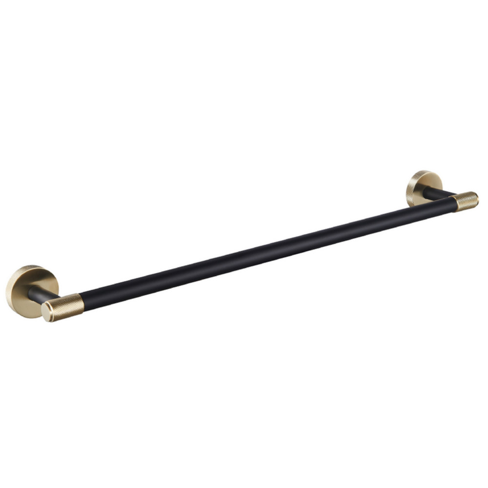 Eastbrook Catania Black and Brass 600mm Single Towel Rail