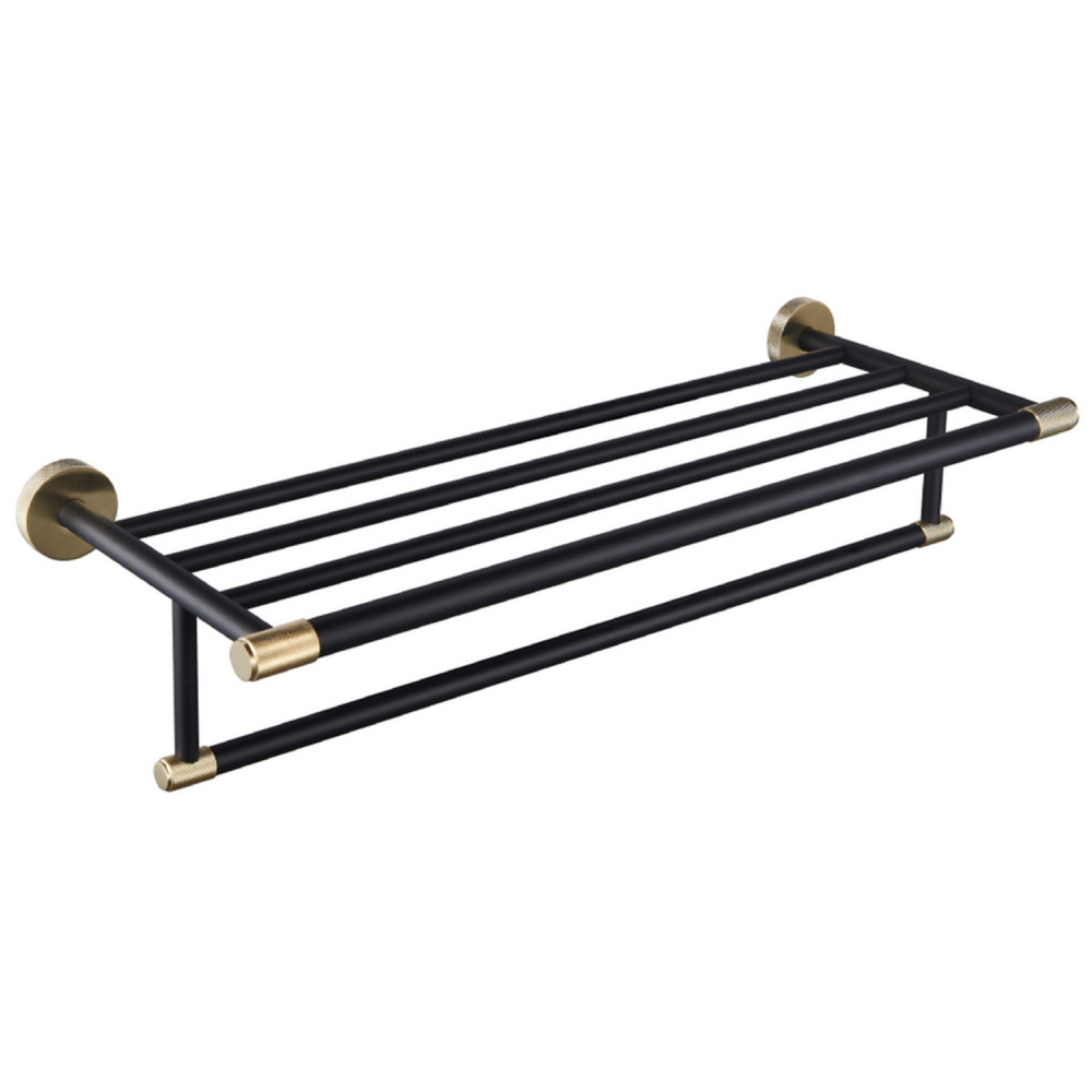 Eastbrook Catania Black and Brass Towel Rack with Bar