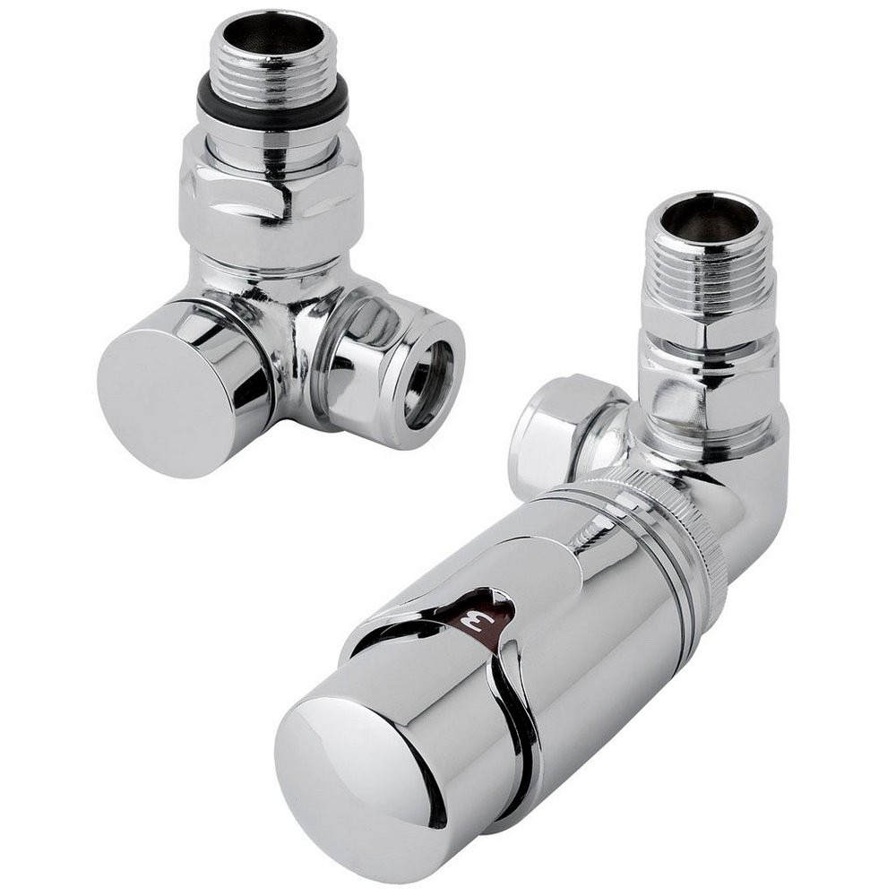 Eastbrook Chrome Corner 15mm Thermostatic Radiator Valves