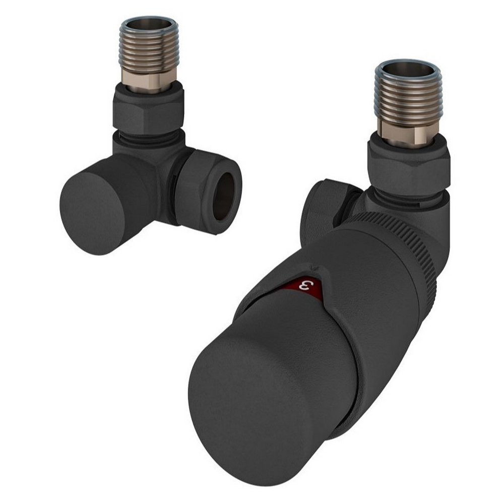 Eastbrook Darlington Matt Anthracite Corner TRV Radiator Valves