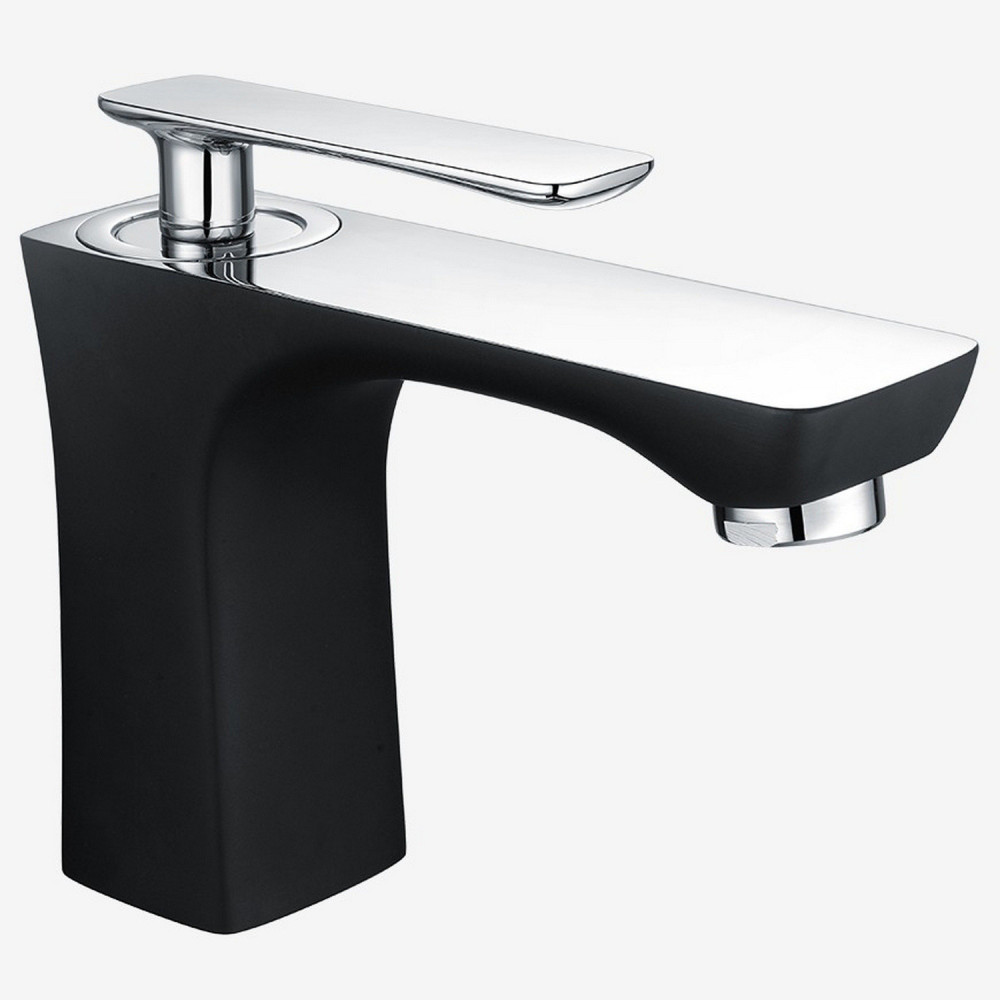 Eastbrook Helston Matt Smooth Black Basin Mixer with Waste
