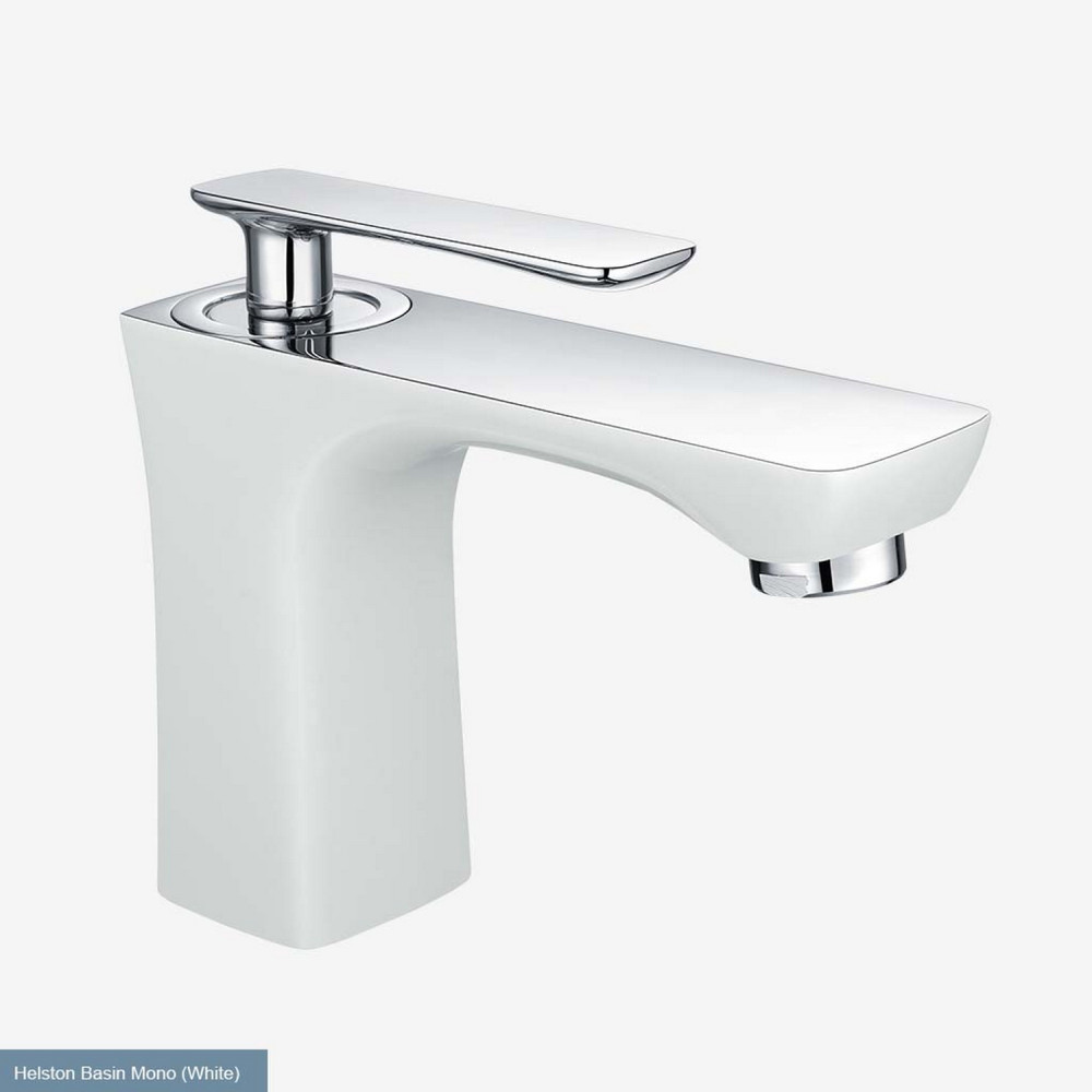 Eastbrook Helston Matt Textured White Basin Mixer with Waste