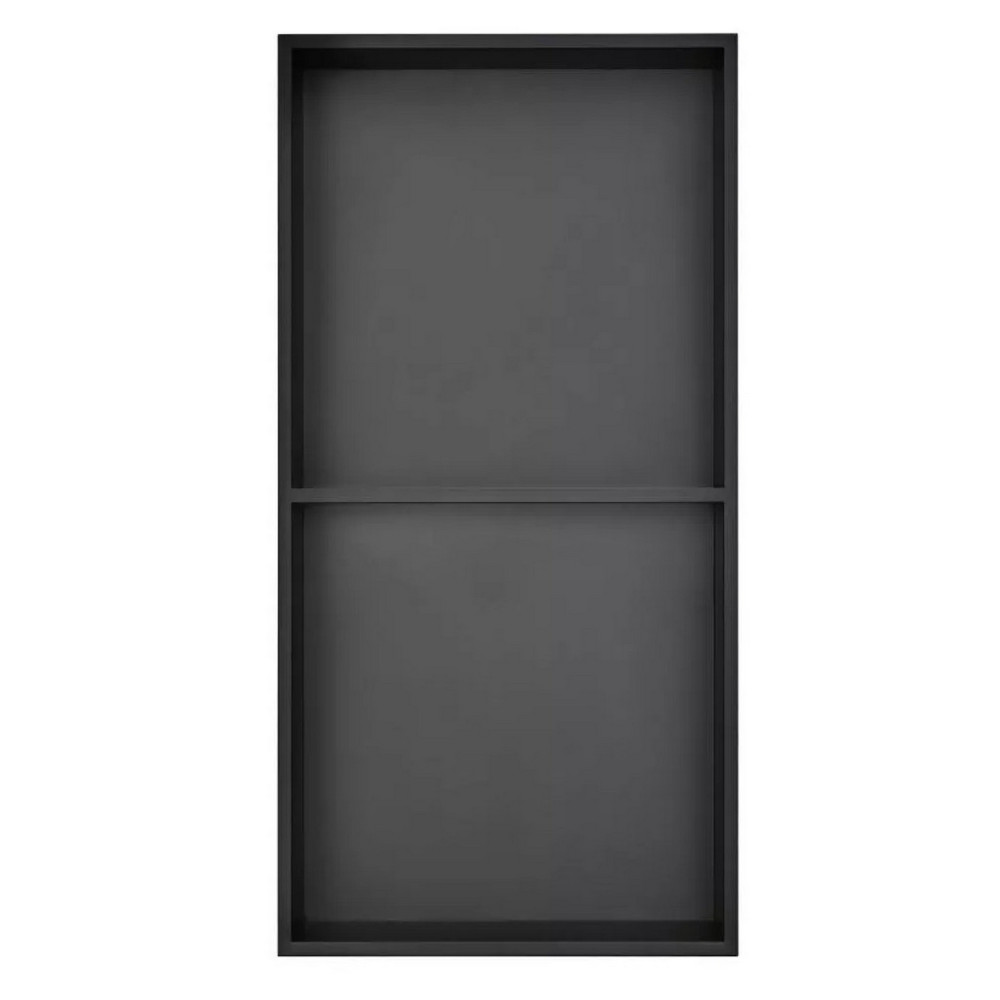 Eastbrook Matt Black 600 x 300mm Shower Niche with Shelf