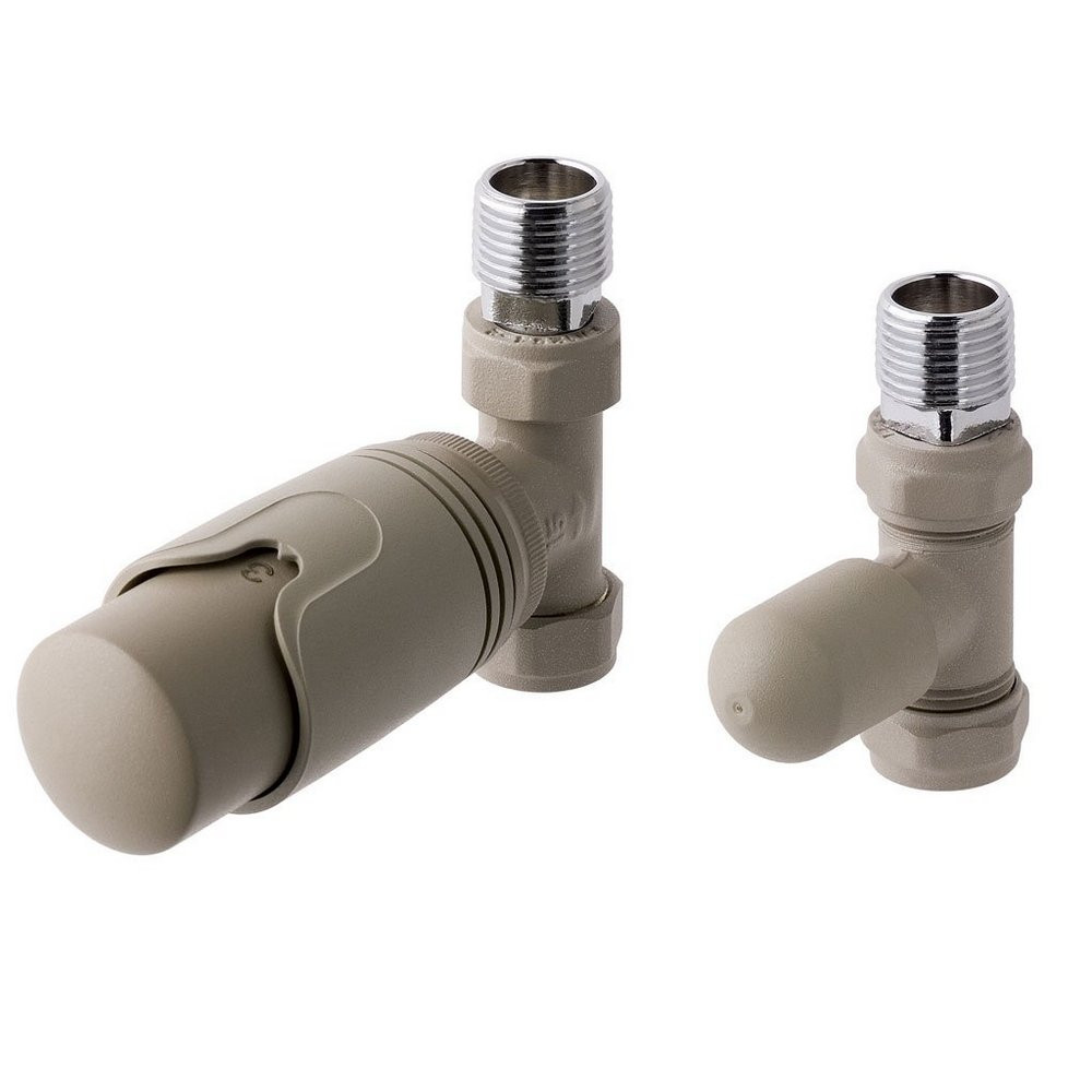Eastbrook Matt Cappuccino Straight 15mm Thermostatic Radiator Valves