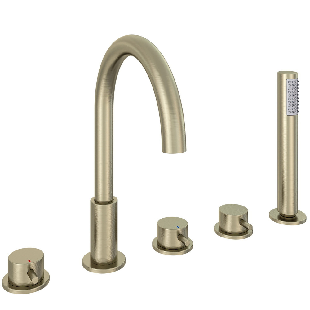 Eastbrook Meriden Brushed Brass Five Hole Bath Shower Mixer