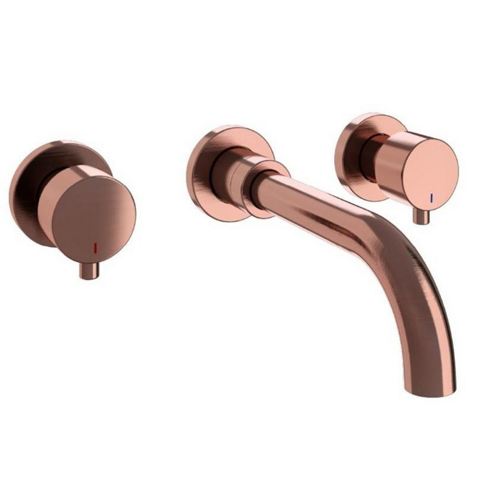 Eastbrook Meriden Brushed Bronze Wall Mounted Three Hole Basin Mixer