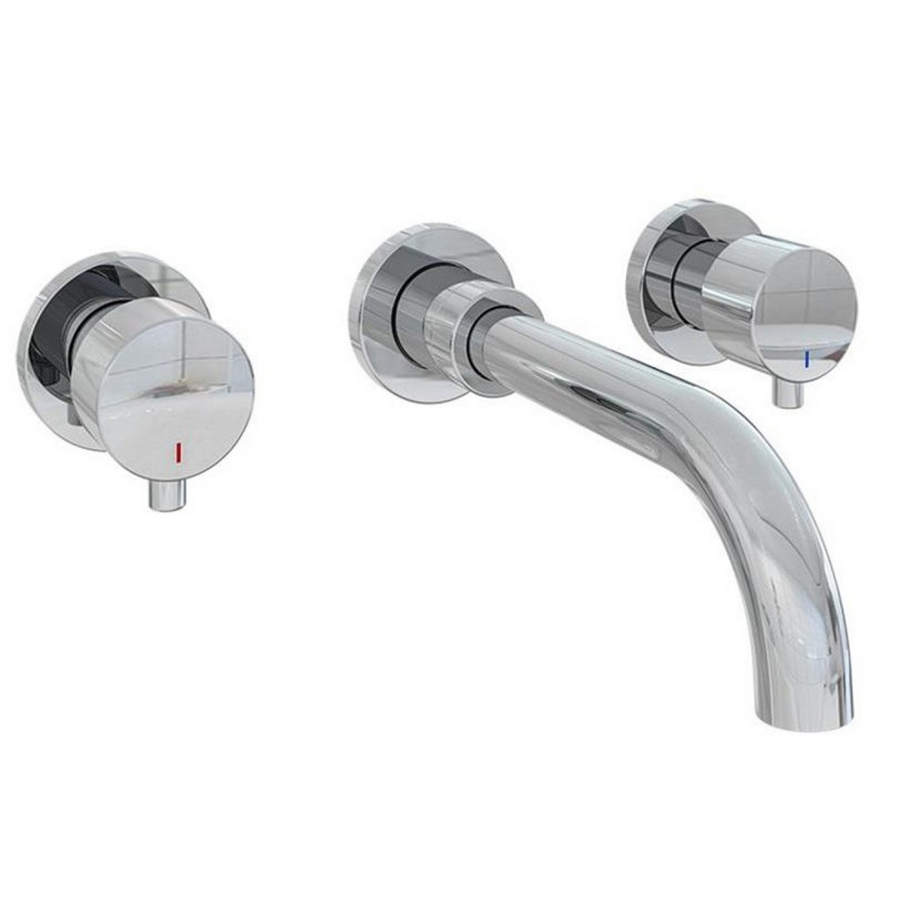 Eastbrook Meriden Chrome Wall Mounted Three Hole Basin Mixer