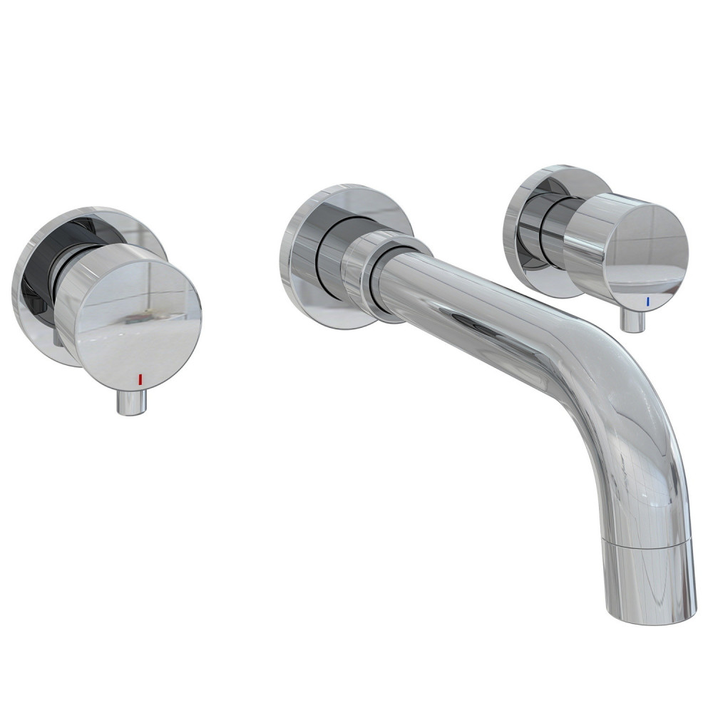 Eastbrook Meriden Chrome Wall Mounted Three Hole Bath Tap
