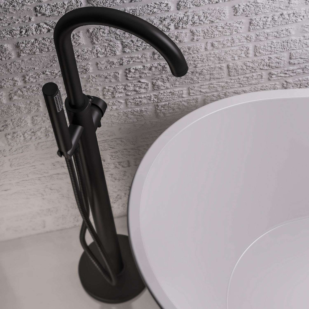Eastbrook Meriden Matt Black Freestanding Bath Shower Mixer