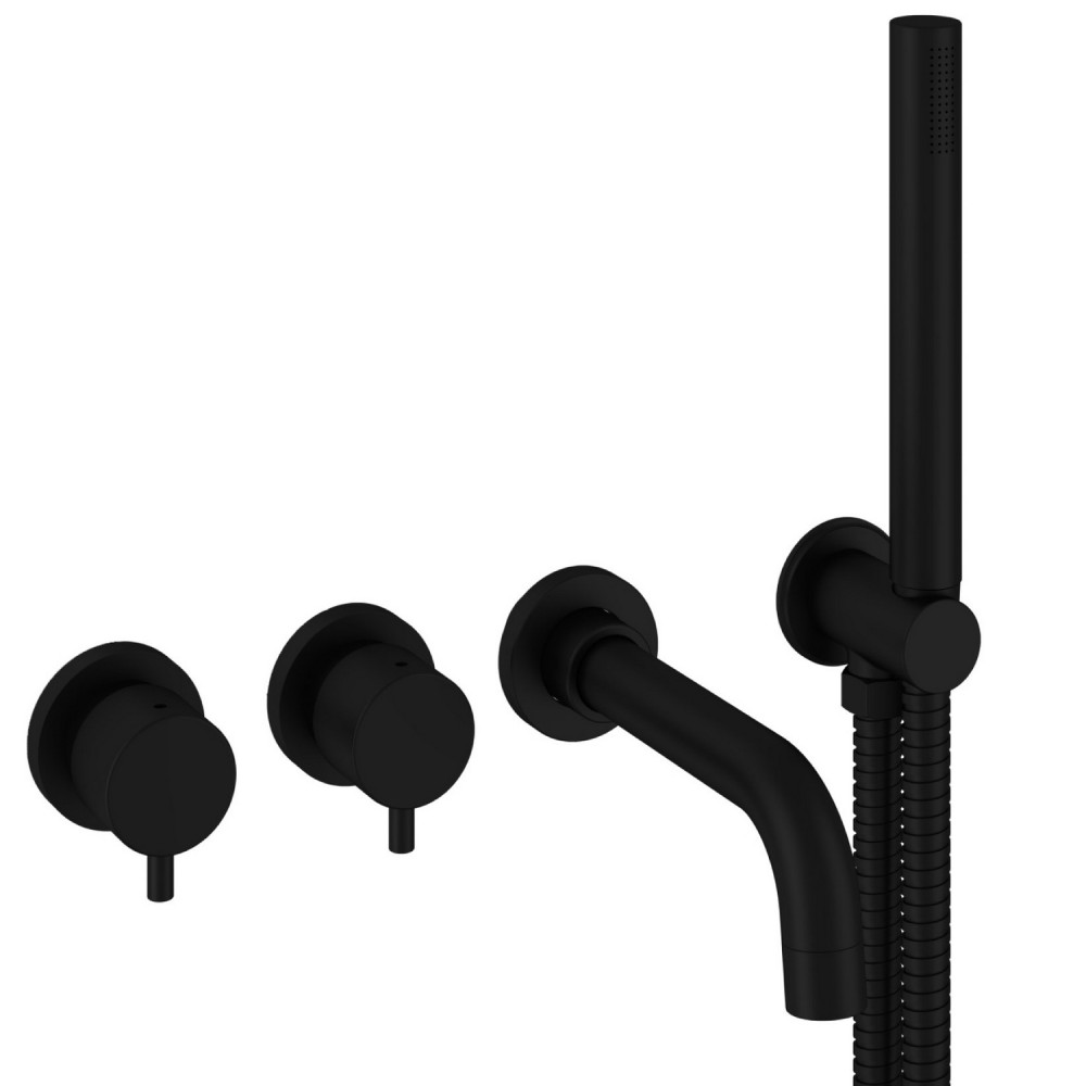 Eastbrook Meriden Matt Black Wall Mounted Bath Shower Mixer