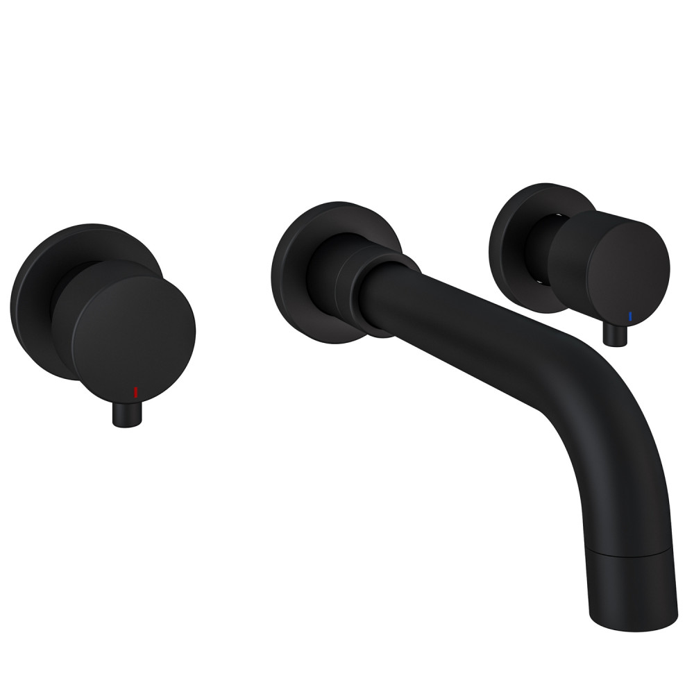 Eastbrook Meriden Matt Black Wall Mounted Three Hole Bath Tap