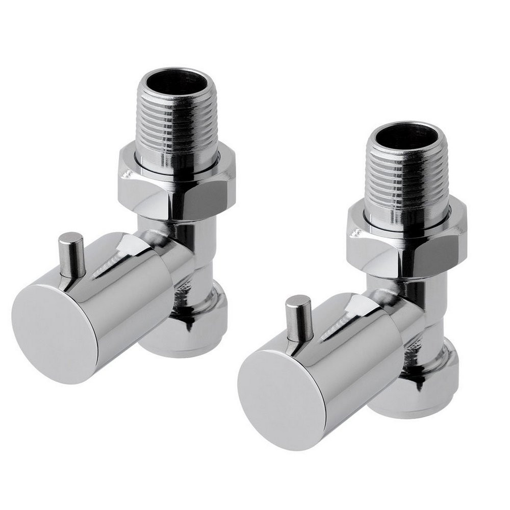 Eastbrook Minimalist Straight Round Manual Chrome Radiator Valves
