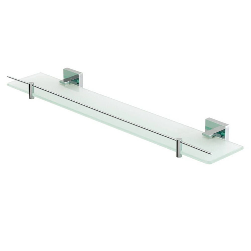 Eastbrook Rimini Chrome 600mm Glass Shelf with Barrier