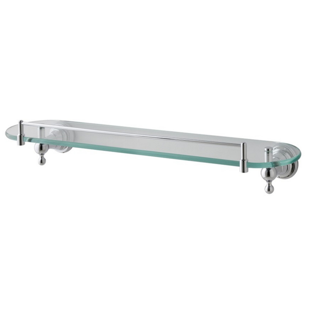 Eastbrook Rockingham Chrome 500mm Glass Shelf with Barrier