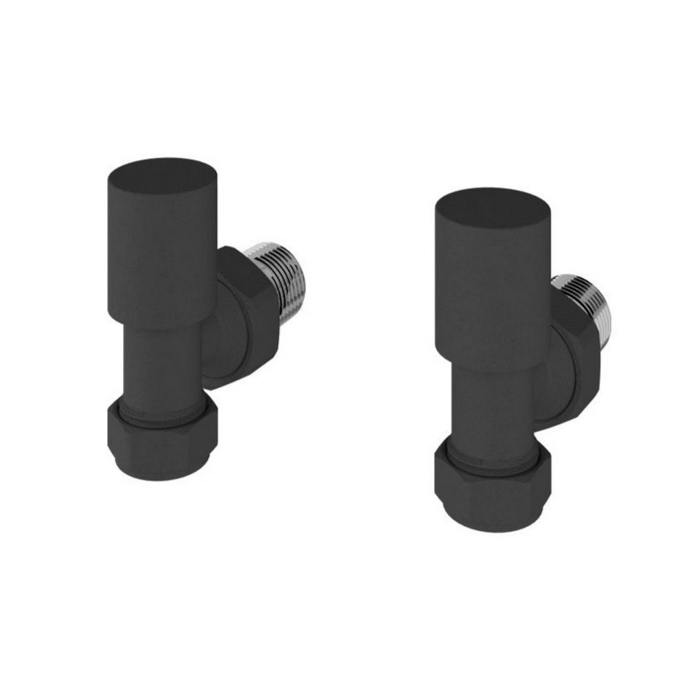 Eastbrook Round Angled Manual Matt Anthracite Radiator Valves