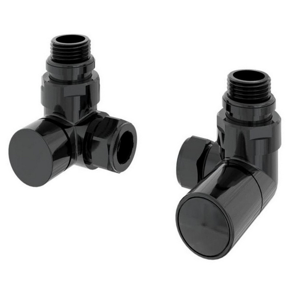 Eastbrook Round Corner Manual Black Gold Radiator Valves