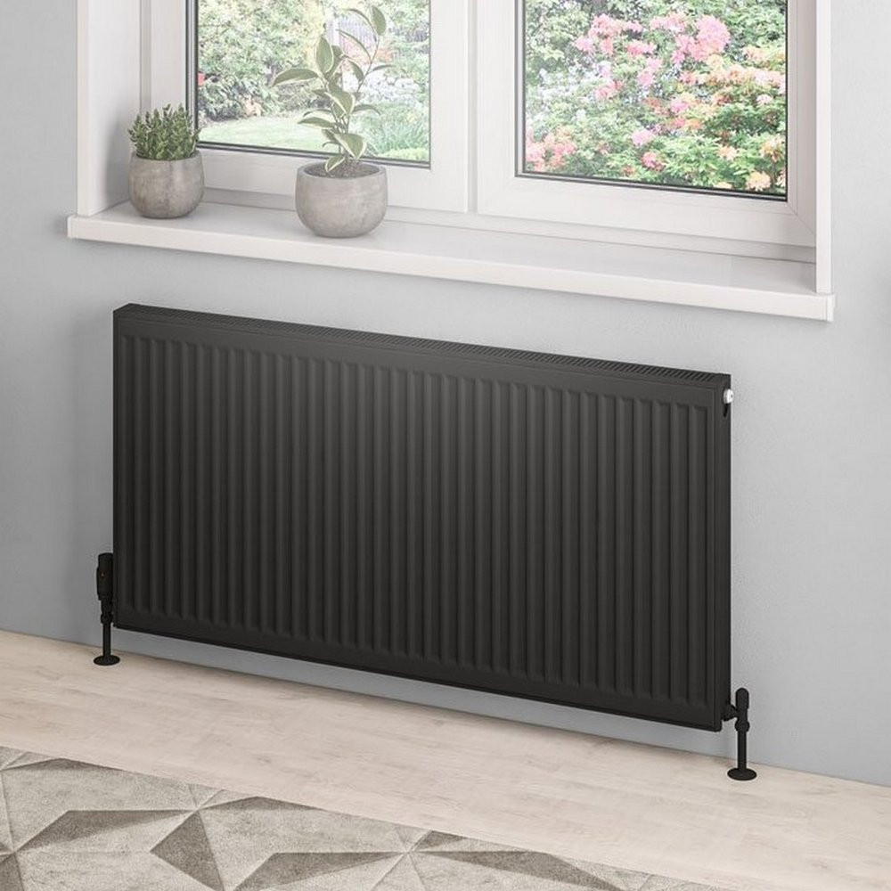 Eastbrook Type 21 600 x 1200mm Compact Panel Radiator Matt Black