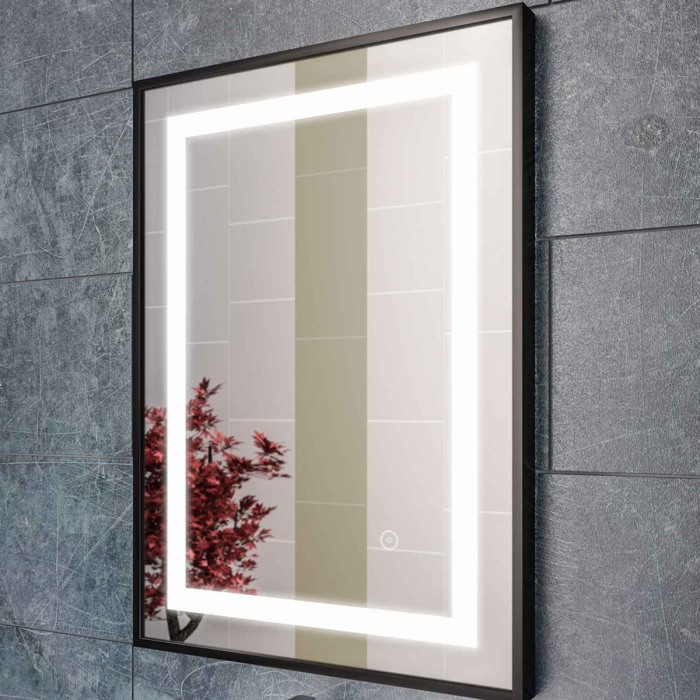 Eastbrook Varano 500 x 700mm LED Bathroom Mirror in Matt Black