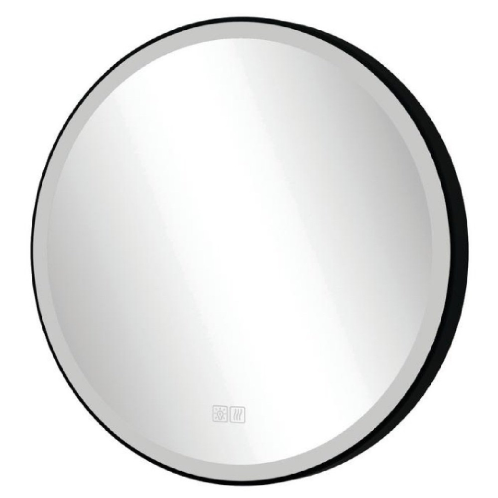 Elation 600mm Round Black LED Illuminated Mirror