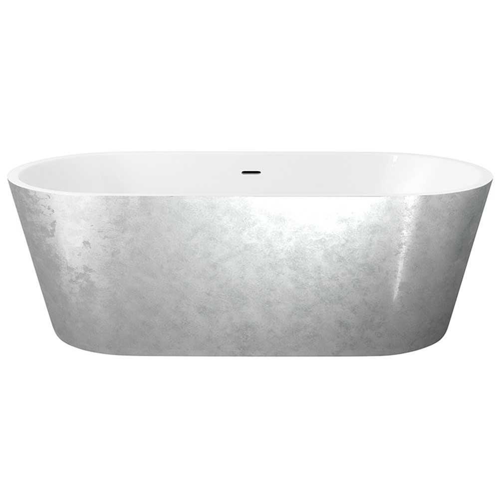 Elementa Blair 1495 x 745mm Silver Freestanding Bath (1)