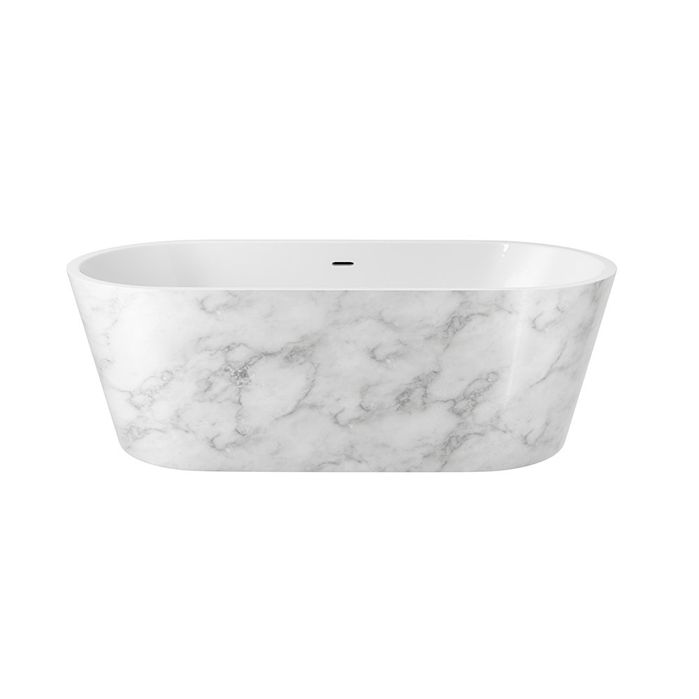 Elementa Blair 1495 x 745mm White Marble Freestanding Bath (1)