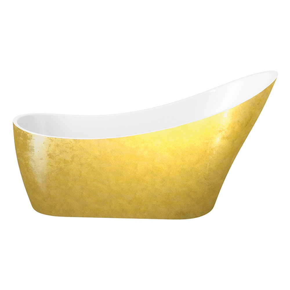 Elementa Seriea 1720mm Gold Freestanding Slipper Bath (1)