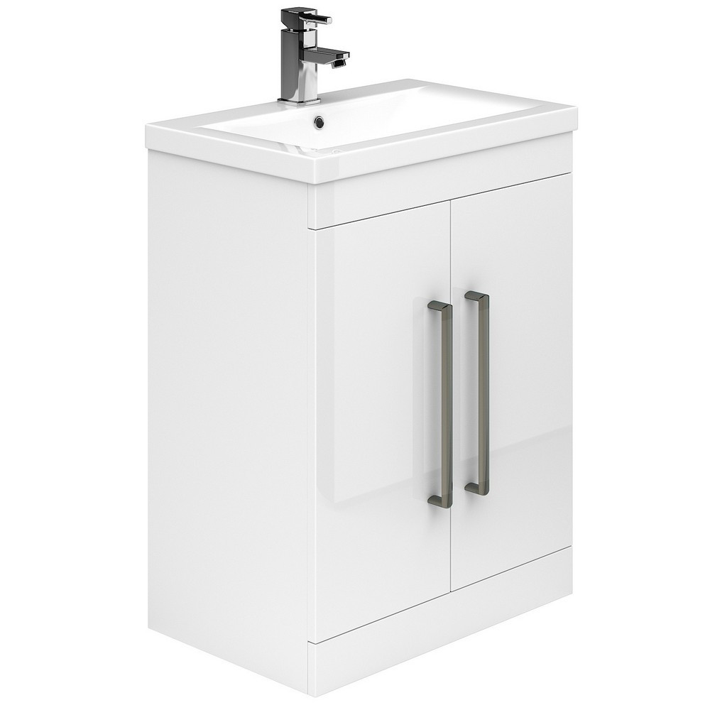 Essential Montana 500mm Gloss White Vanity Unit with Basin and 2 Doors