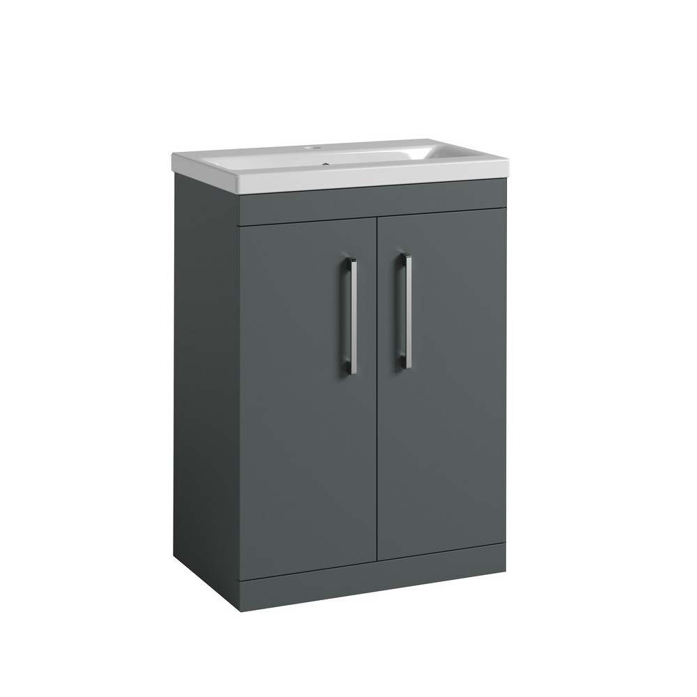 Essential Montana 600mm Forest Green Vanity Unit with Basin and 2 Doors