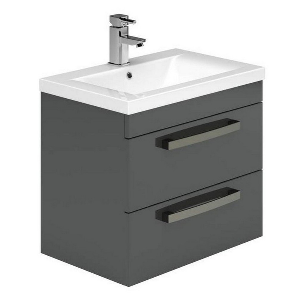 Essential Nevada 500mm Wall Hung Grey Vanity Unit with Basin (1)