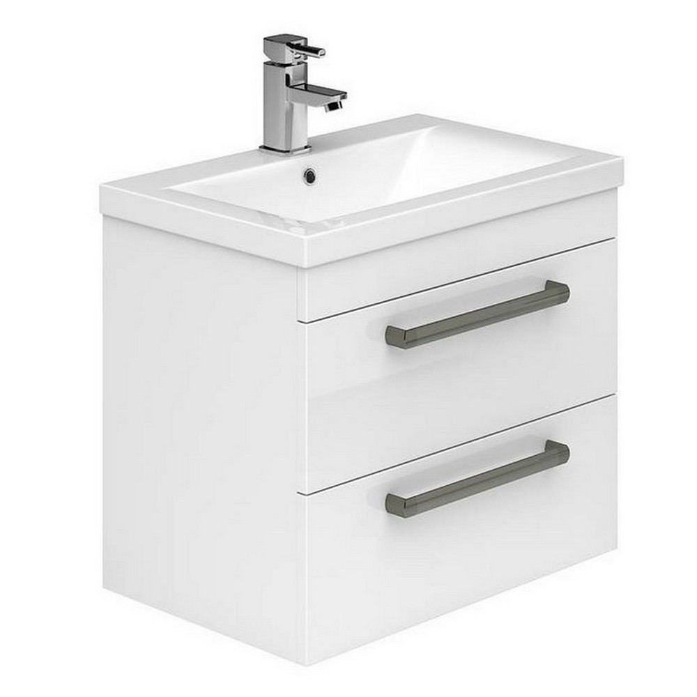 Essential Nevada 500mm Wall Hung White Vanity Unit with Basin (1)