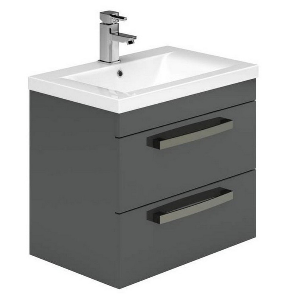 Essential Nevada 600mm Wall Hung Grey Vanity Unit with Basin (1)
