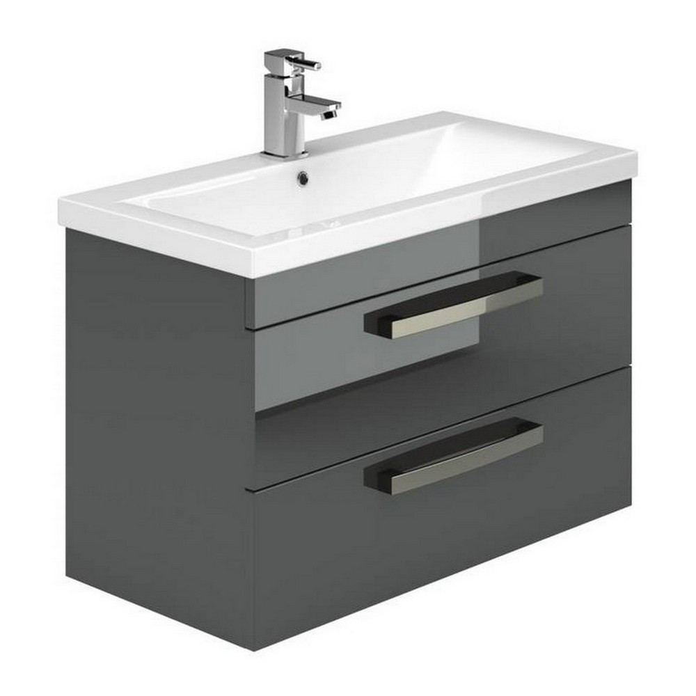 Essential Nevada 800mm Wall Hung Grey Vanity Unit with Basin (1)