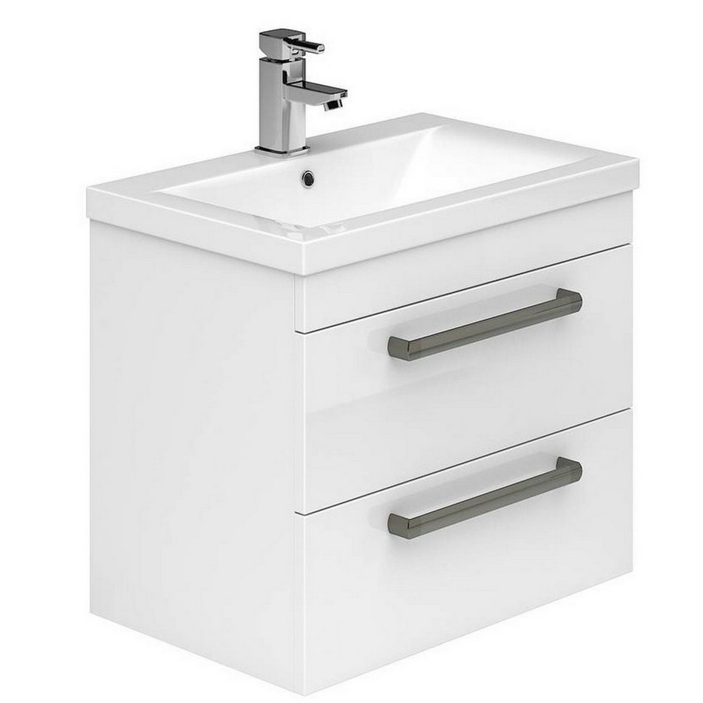 Essential Nevada 800mm Wall Hung White Vanity Unit with Basin (1)
