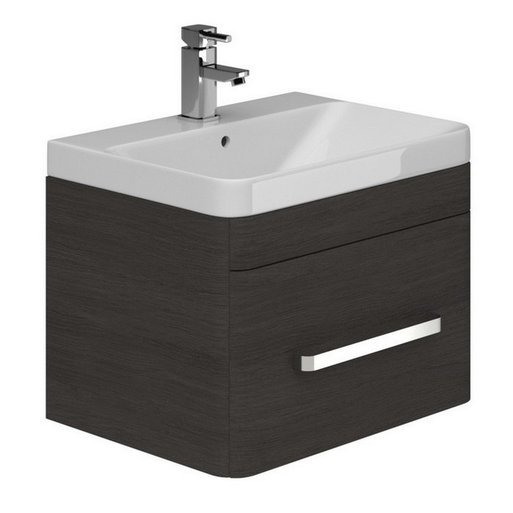 Essential Vermont 500mm Dark Grey Wall Hung Vanity Unit with One Drawer (1)