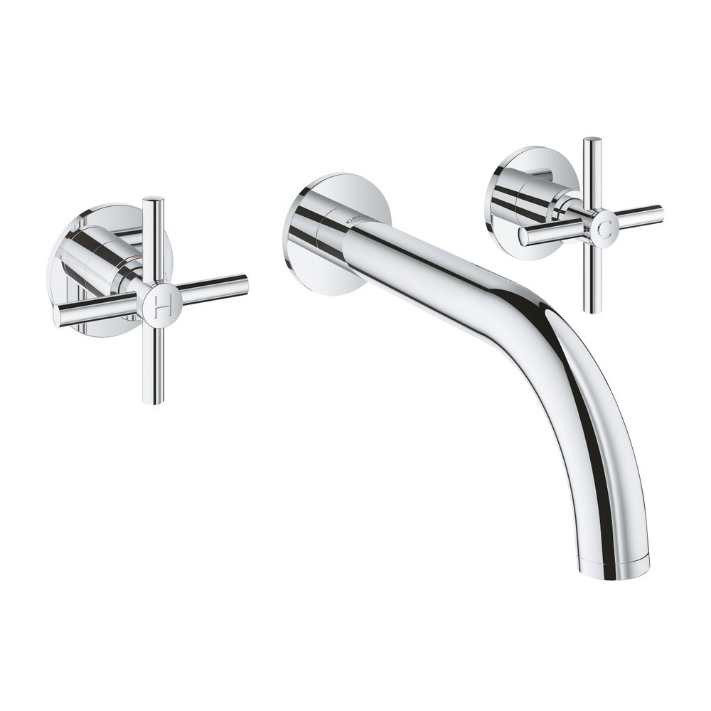 Grohe Atrio Chrome 3 Tap Hole Basin Mixer With Cross Handles