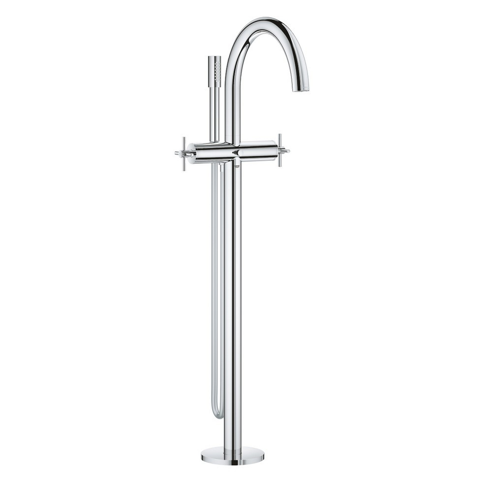 Grohe Atrio Freestanding Chrome Bath Shower Mixer With Cross Handles