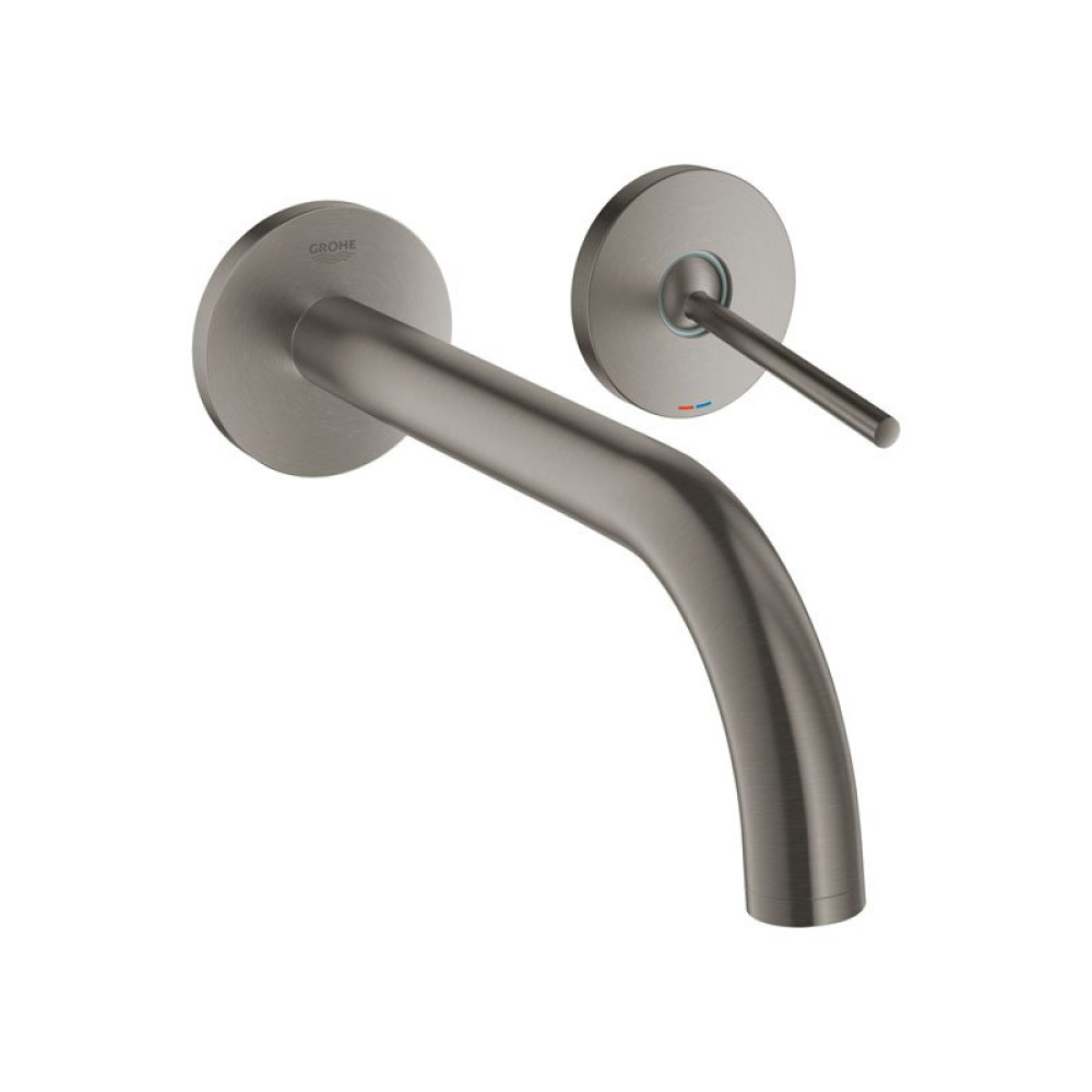 Grohe Atrio L-Size Brushed Hard Graphite 2 Tap Hole Basin Mixer & Joystick-1