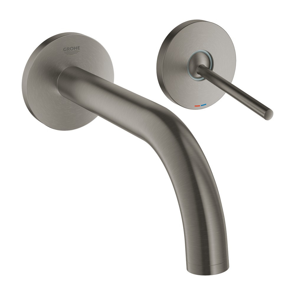 Grohe Atrio M-Size Brushed Hard Graphite 2 Tap Hole Basin Mixer & Joystick