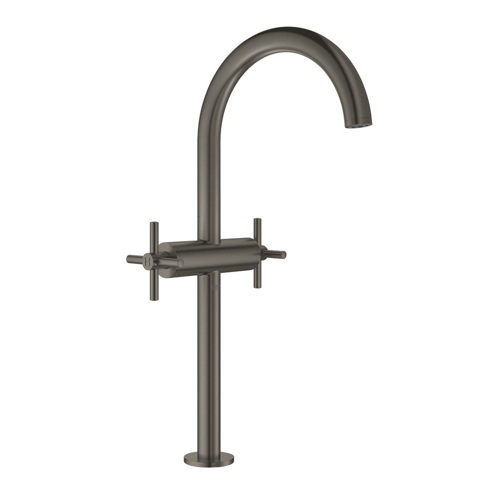 Grohe Atrio XL-Size Brushed Hard Graphite Basin Mixer With Cross Handles