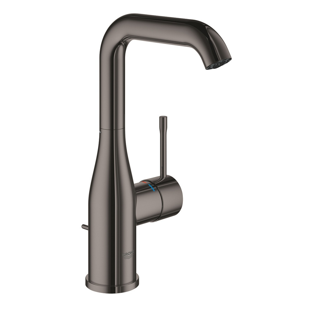 Grohe Essence Basin Mixer L Size Hard Graphite Finish with Pop Up Waste