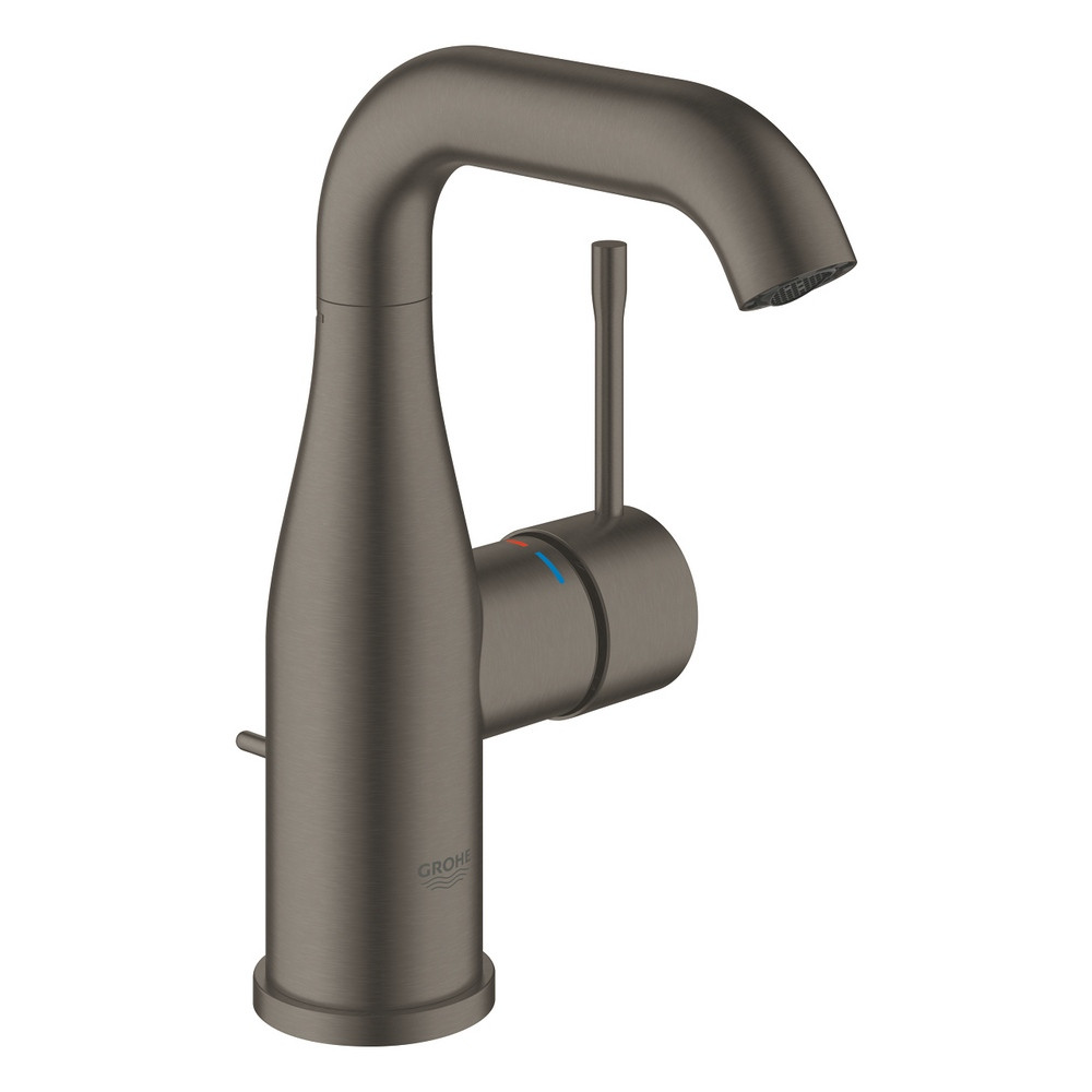Grohe Essence Basin Mixer M Size Brushed Hard Graphite Finish with Pop Up Waste