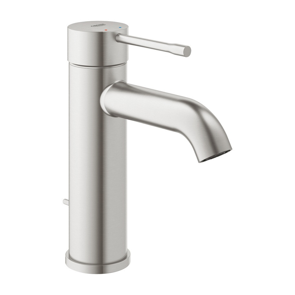 23589DC1 Grohe Essence Basin Mixer S Size in Supersteel with Pop Up Waste