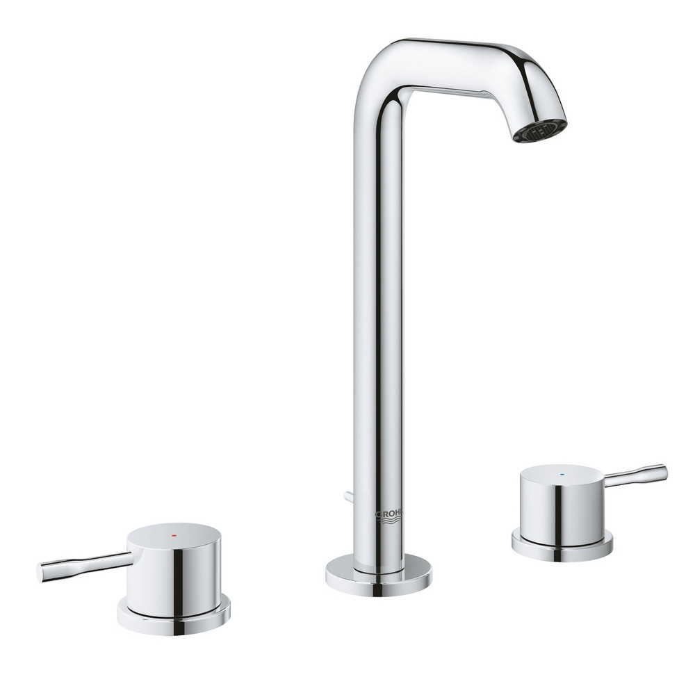 Grohe Essence Three Tap Hole Basin Mixer L Size in Chrome with Pop Up Waste