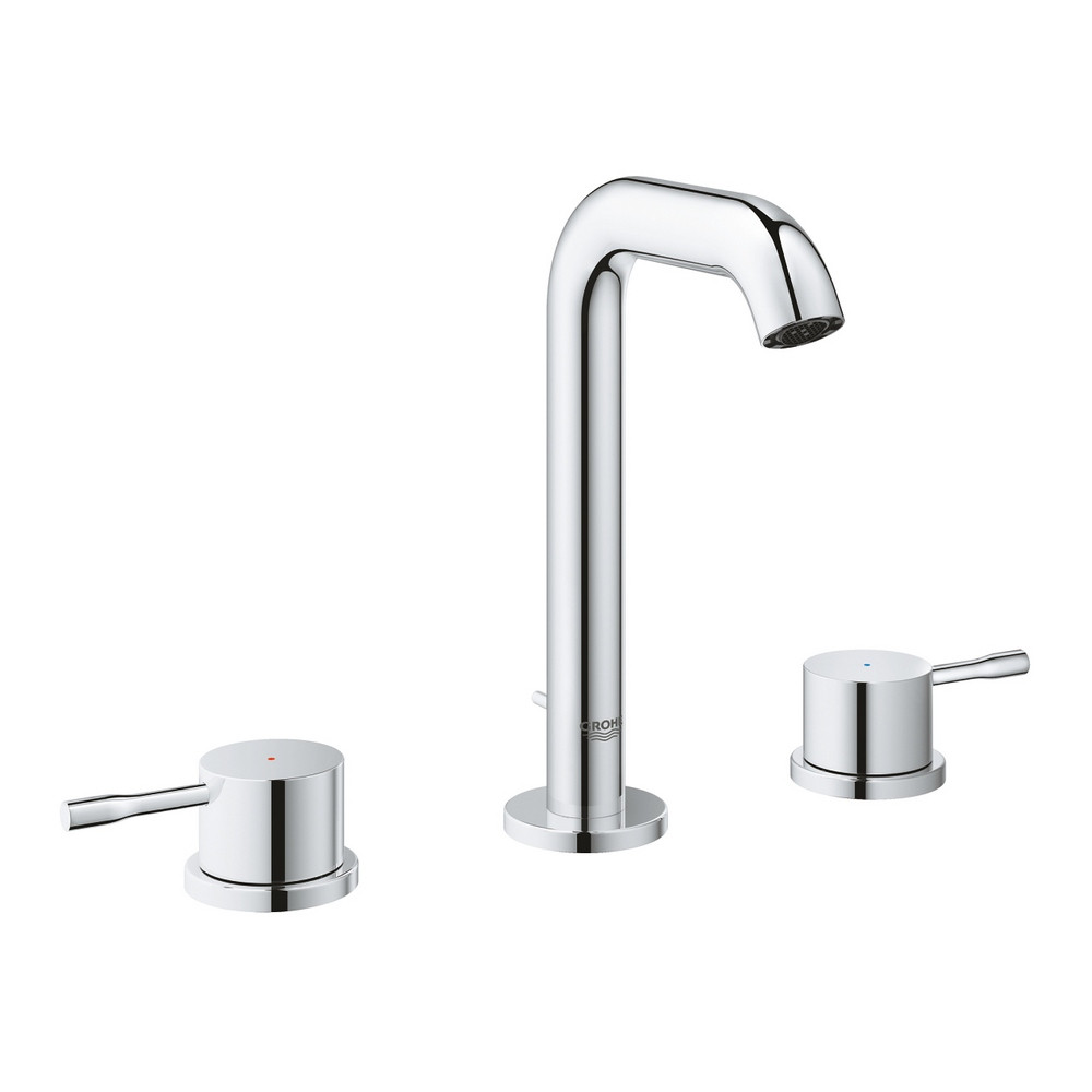 Grohe Essence Three Tap Hole Basin Mixer M Size in Chrome with Pop Up Waste