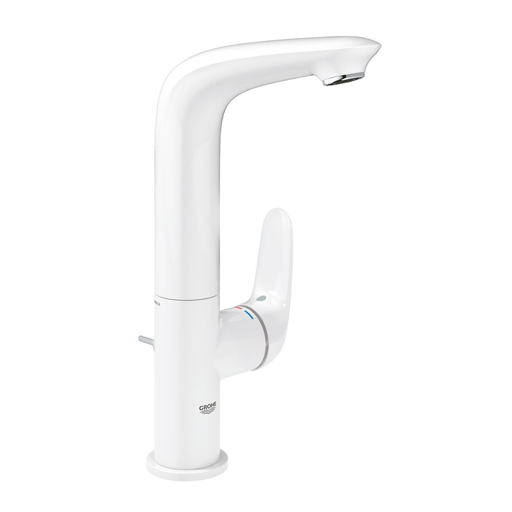 Grohe Eurostyle L-Size Single Lever Moon White Basin Mixer With Pop-Up Waste Set 1 1/4