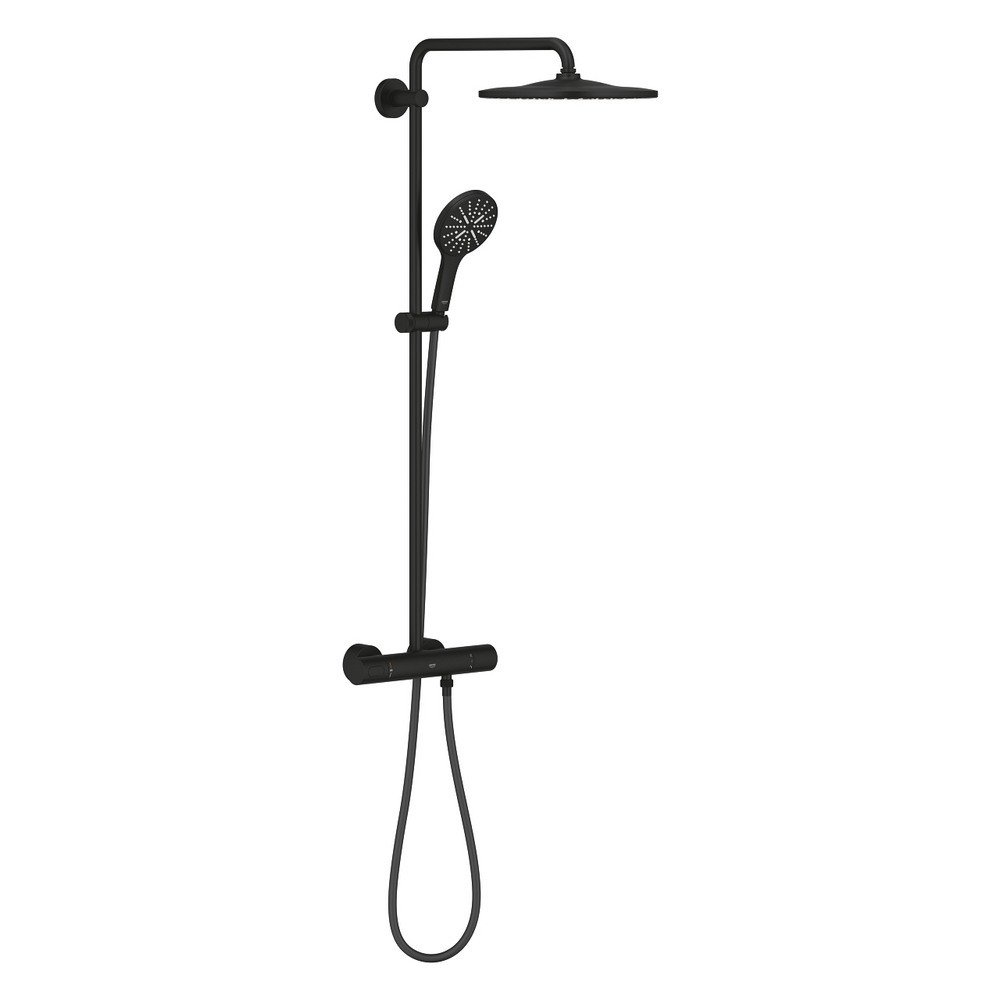 Grohe Rainshower System 310 Thermostatic Black Shower System (1)