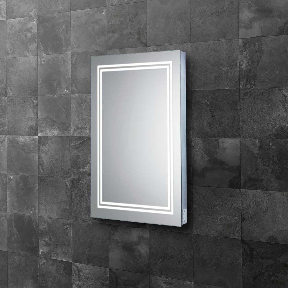 HIB Boundary 60 LED illuminated Bathroom Mirror with Shaver Socket