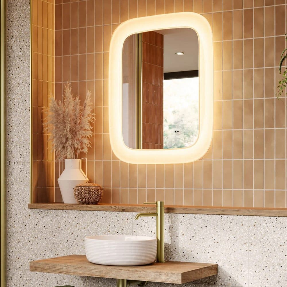HIB Cassini Curve 60 Deep Border LED Illuminated Bathroom Mirror