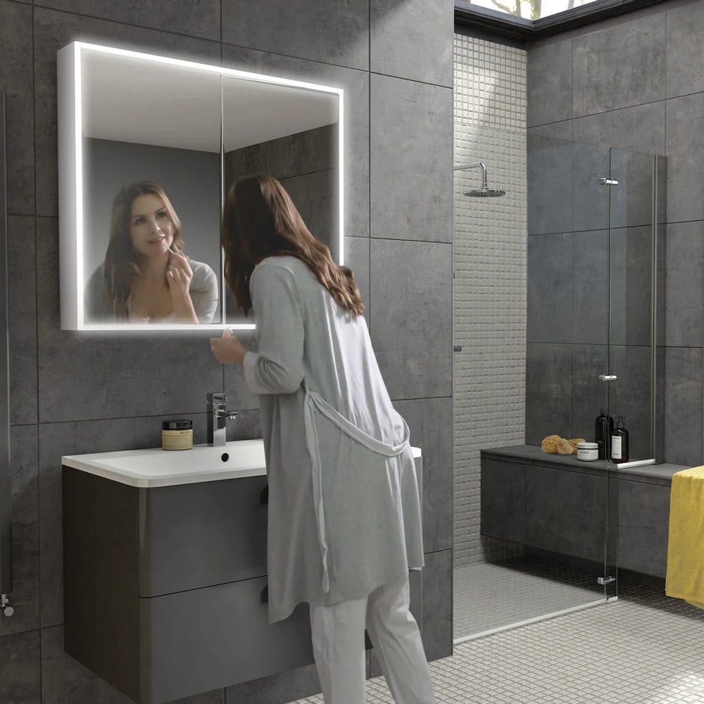 HIB Qubic 80 LED Aluminium Double Door Cabinet