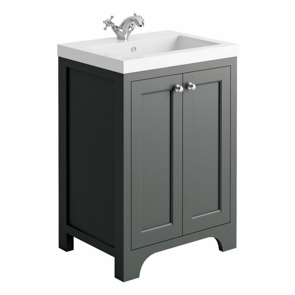Harrogate Brunswick 600mm Spa Grey Vanity Unit with Basin
